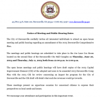 Notice of Open Meeting and Public Hearing to Amend the 2023 Comprehensive Plan